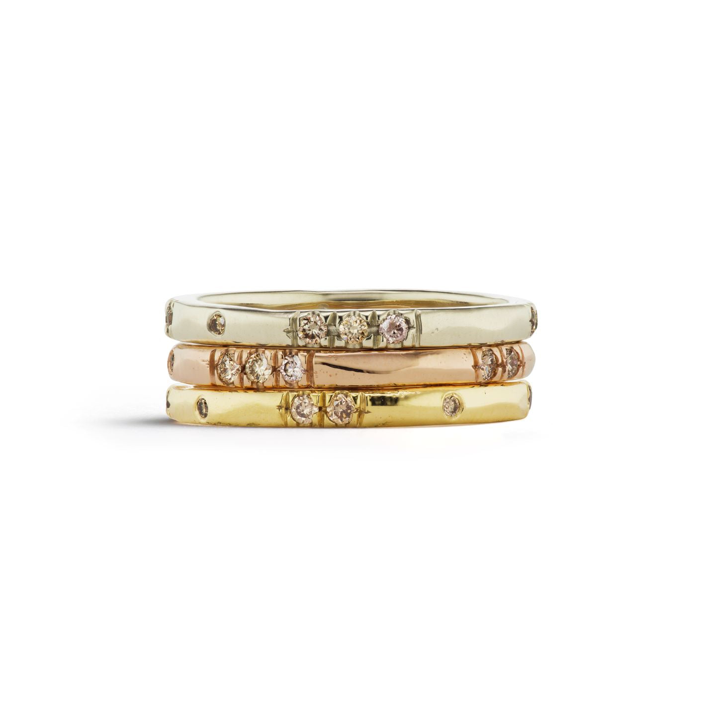 Sand Pave Band - Yellow Gold