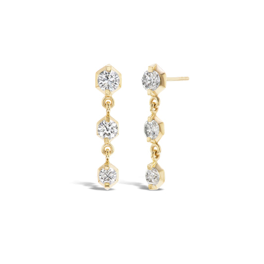 NDUR 3-Drop Earrings - Larger Diamonds
