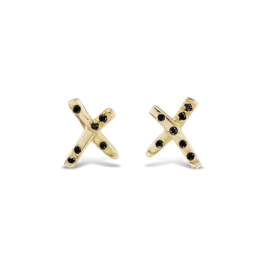 Crossroads Stud Earrings - Black Diamonds