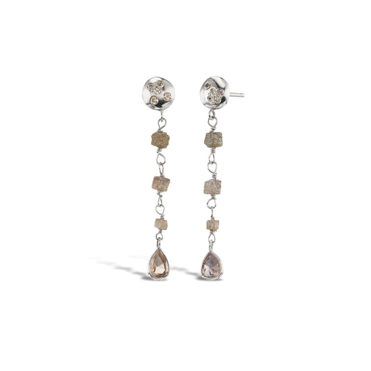 Rain Earrings - Grey Diamonds